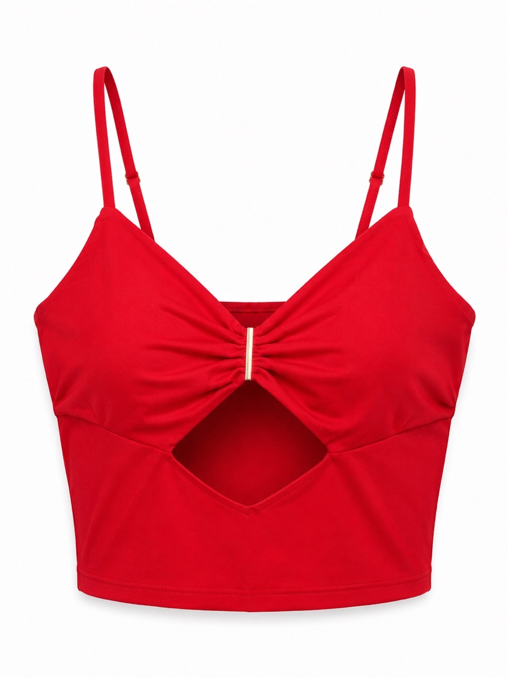 Trendy Queen Red Cut Out Cami Crop Top Size M NWOT